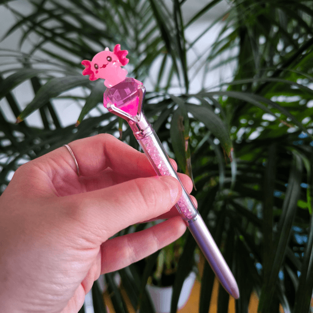 Stylo baguette magique - Axolotl rose (rose)